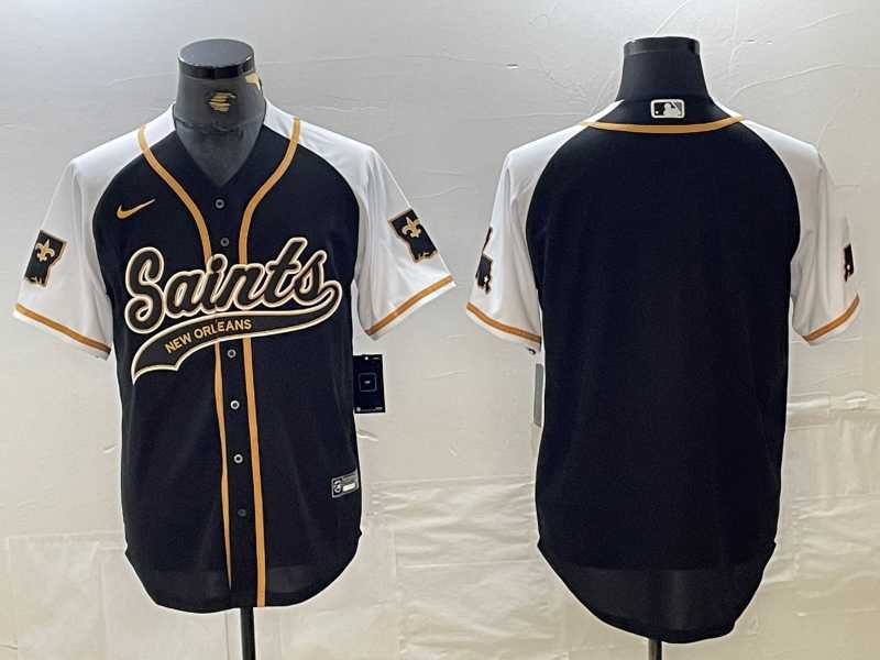 Mens New Orleans Saints Blank Black White 1987 Legacy Cool Base Stitched Baseball Jersey Dzhi 500w